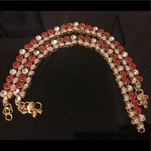 Womens anklets with kundan and gold-pair